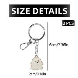 LEEQ Key Ring Couple Love - Best Friend Keyring, Cute Black and White Ghost Pendant Key Chain for Women Men Boyfriend Girlfriend