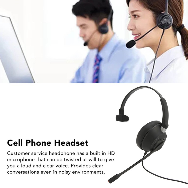 X6S 3.5 Telephone Headset ENC Active Noise Cancelling Single Ear