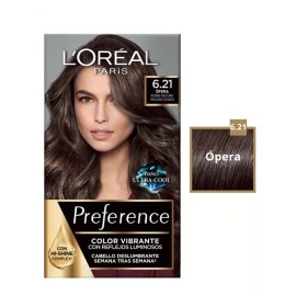 L'Oréal Paris Tinte Loreal Preferent Rubio Obscuro Cenizo Tono 6.21 2 Pzas
