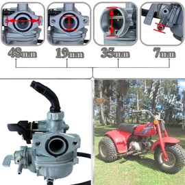 Glenparts 19mm PZ19 Manual Choke Carburetor for Kazuma Falcon Panda 50cc 70cc 90cc 100cc 110cc 4 stroke air cooled China Engine Quad ATV Bike Go-Kart