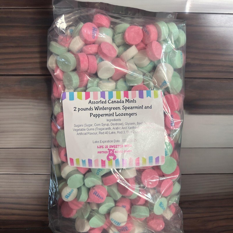 Rito Assorted Mint Lozenges 2 pounds Wintergreen, Peppermint and Spearmint