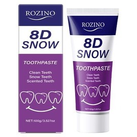Rozino 8D White Advanced Luminous Mint Toothpaste – 4-Pack, 3.53 oz Each, Whitens Teeth, Strengthens Enamel, Removes Surface Stains, Cavity Protection