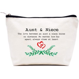 LIBIHUA Mother's Day Gift for Aunt Auntie,Aunt Vibes Present,Wedding Present,Birthday,Christmas Gift-Travel Pouch,Hangover Bag,Clutch Makeup Cosmetic Bag-the Love Between An Aunt and Niece