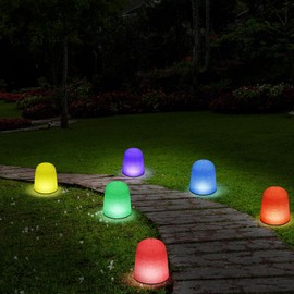 WILLBOND C9 LED Gumdrop Christmas Pathway Lights - UL Listed Outdoor Christmas Lights Walkway Rainbow Sugar Coated with Warm White Bulbs for Holiday Lawn Yard Garden Decoration