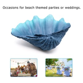 ALIWINER Blue Clam Shell Seashell Bowl Conch Shell Decor Clam Decor Coastal Beach Home Decor Gift for Bedroom Living Room