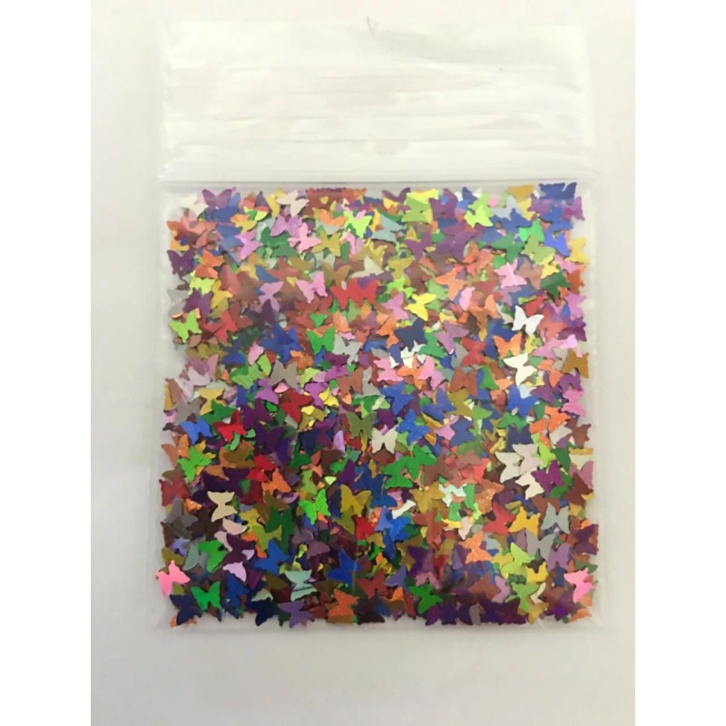 BabyEmma2007 Solvent Resistant BUTTERFLY shape Glitter-Rainbo