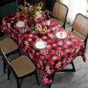 Christmas Tablecloth Rectangle, Plaid Table Cloth with Snowflake Decorations, Heavy