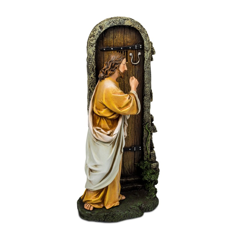 Jesus Knocking at Door Renaissance Collection 12 Inch Resin Stone