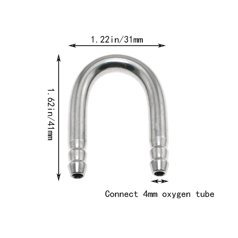 Maxmoral Aquarium U-Shape Connectors Stainless Steel Fish Tank Air Pump