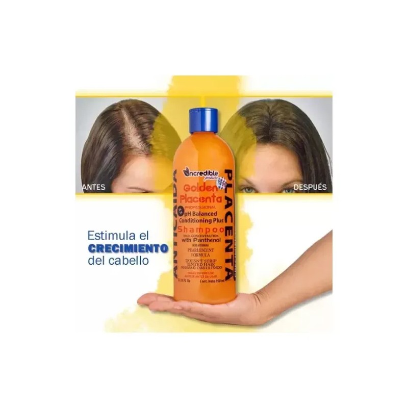 Kit 2 Piezas Shampoo Ancaida Placenta Golden 950ml C/u