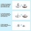 12 Sets Adjustable Metal Sewing Buttons for Jeans, 17mm, Removable