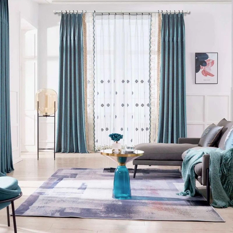 Heavy Duty Double Curtain Rods with Cylindrical Cap Finials -
