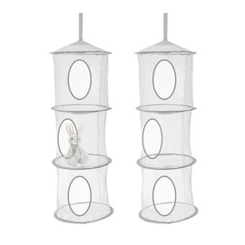 GIDWRIY 2 PCS Aufbewahrungsnetz Hängend,Faltbare Hängeaufbewahrung Kinderzimmer,Organizer Hängende Aufbewahrungstasche,Hängenetz Aufbewahrung Kuscheltier,Hängeregal Camping Hängeorganizer Schrank