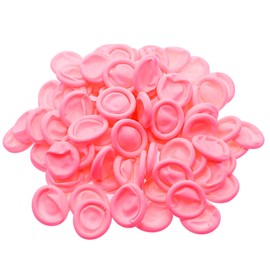 EUROPAPA® 100 x Latex Finger Cribs, Finger Protection, Antistatic General Rubber Finger Cots for Cosmetics, Cleaning (Pink, M)