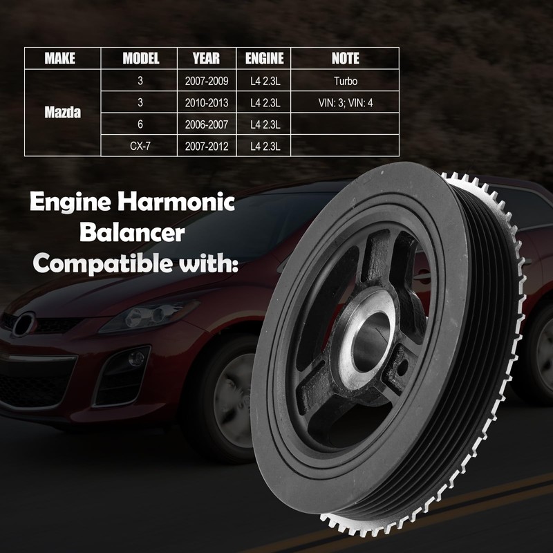 594-771 Engine Harmonic Balancer Crankshaft Pulley Compatible with Mazda 3