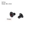 sourcing map M2 x 3 mm Phillips Screw Cap Black