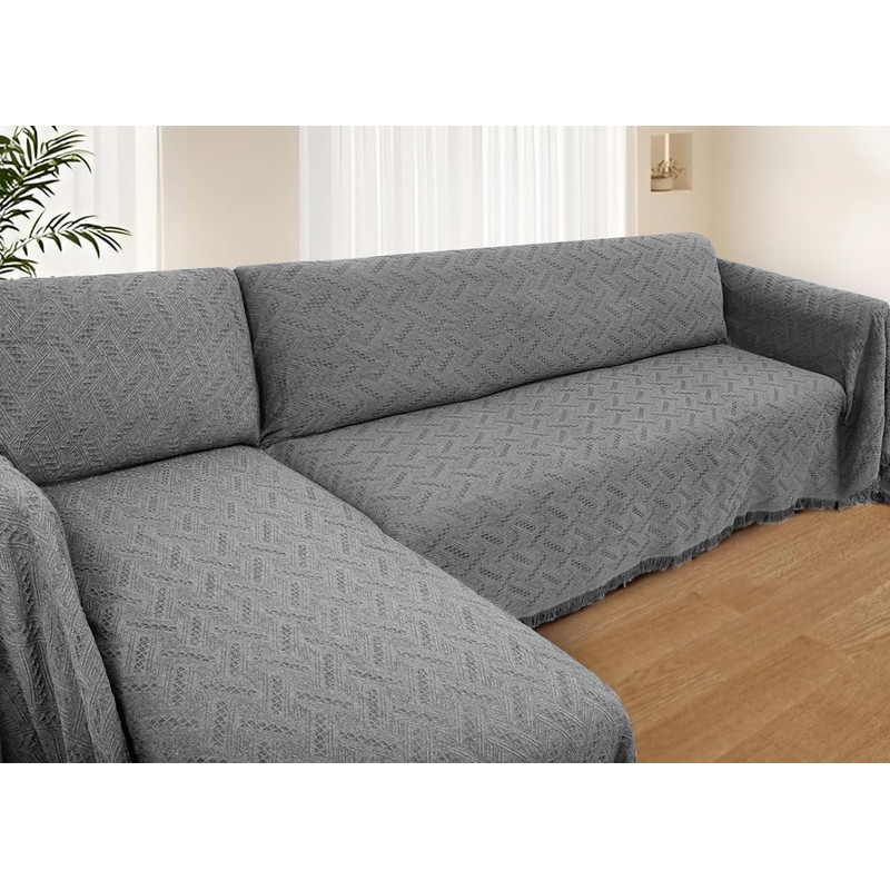 HOMERILLA Sectional Couch Covers 2 Pieces L Shaped Sofa Cover