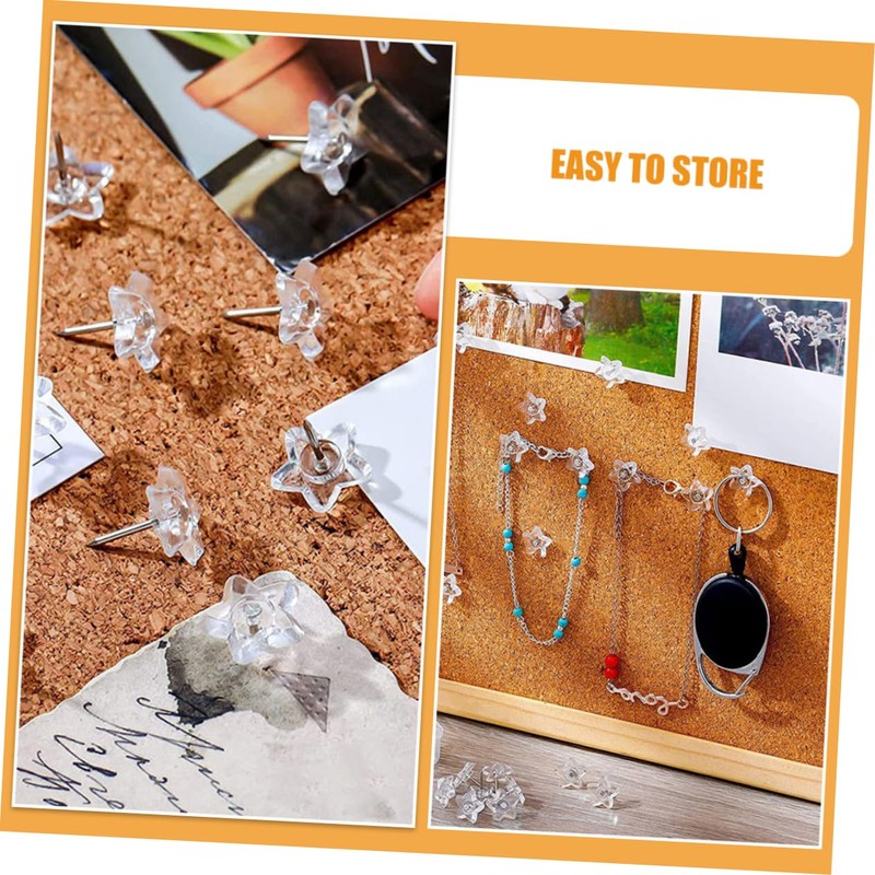 Operitacx Star Push Pins for Cork Board 50pcs Decorative Nails