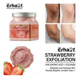 Erha21 Exfoliante Fresa Colágeno Hialurónico Corporal
