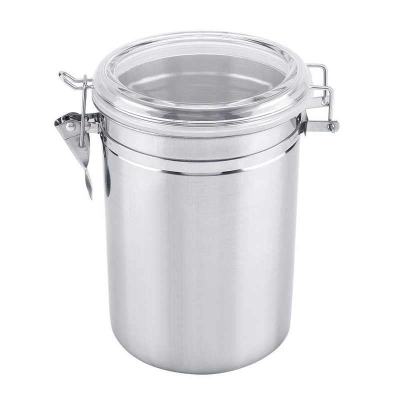 Food Storage Jar, Stainless Steel Coffee Container Airtight Sealed Food