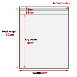 Zydiwo Pack of 200 Transparent Cellophane Bags Sticker Bag Small Plastic Bag OPP for Confetti Jewellery Gift Doll (8 x 10 cm)