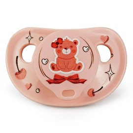WhisperWilds Adult Sized Pacifier Lovely Bear Pattern Cute Printed Pink