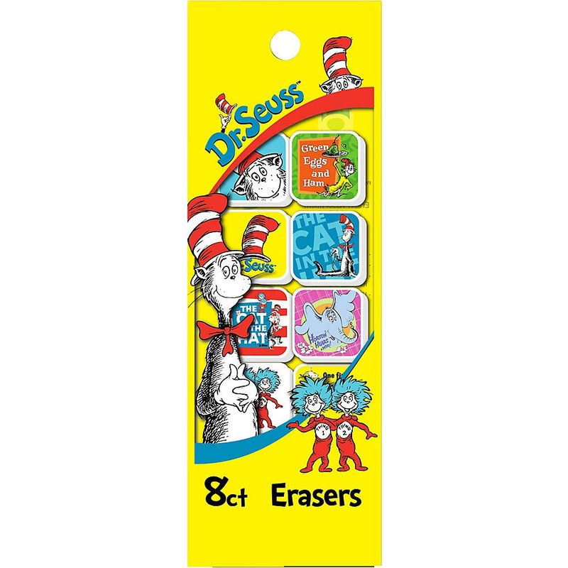 Raymond Geddes BB19632 Dr. Seuss Erasers -8 Pack