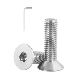 5/16-18 × 1-3/4''(10 Pack) Flat Head Hex Socket Cap Screws Bolts, 304 Stainless Steel 18-8, Hex Drive, Bright Finish, Fully Machine Thread