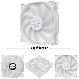 upHere 120mm White Silent Fan for Computer Cases Cooling, Ultra Quiet High Airflow Computer Case Fan, 3- Pack,12WT3-3