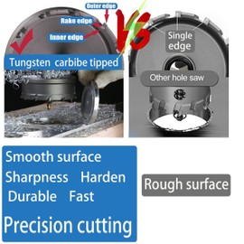 PLG2SUPT 7/8, 1-1/8, 1-3/8 Inch Heavy Duty Carbide Hole Cutter Tungsten Carbide Tipped Hole Saw with Each Pilot Drill Bits,Case for Stainless Steel Metal Brass Cast Iron, Extra Ratchet Screwdriver bi
