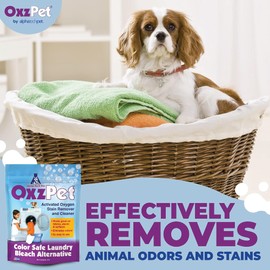 OxzPet Laundry Whitener - Color Safe Bleach Alternative, Stain and Odor Eliminator Pet Detergent for Fabrics and Surfaces, 3 LB by Alpha Tech Pet