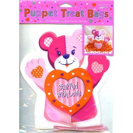 Hand Puppet Treat Bags - Teddy Bear Shaped Bags - 36 Cnt