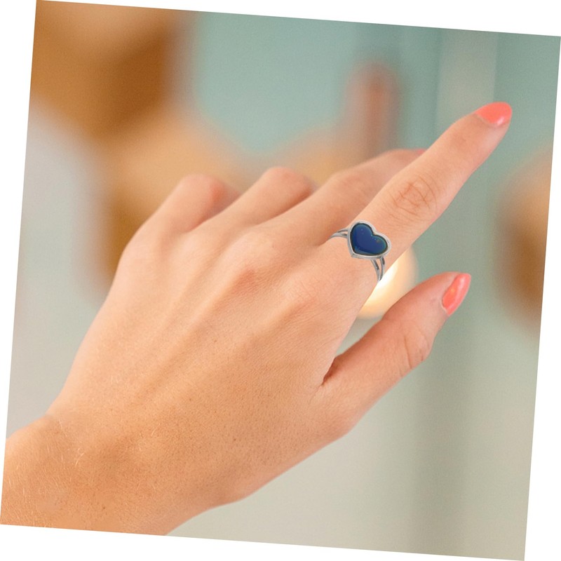 Beavorty 2Pcs Mood Temperature Ring Color Changing Open Ring for