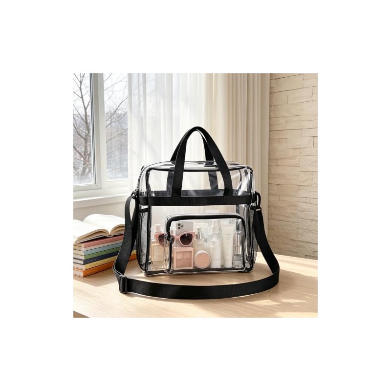 Bolsa Transparente Mujer Cosmetiquera Neceser Crossbody PVC para Concierto