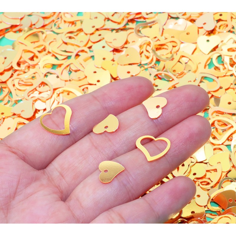 ONLYKXY 1200Pcs Love Heart Shaped Confetti, Table Wedding Decoration, Glitter
