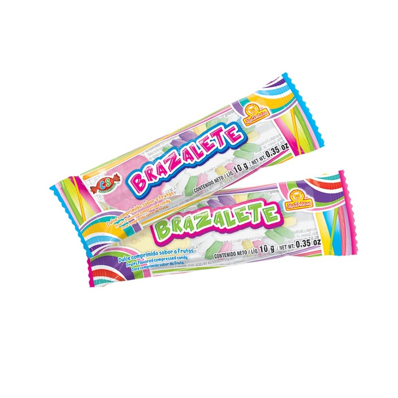 Brazalete 48 piezas, Dulce Comprimido Sabor Frutales en forma de