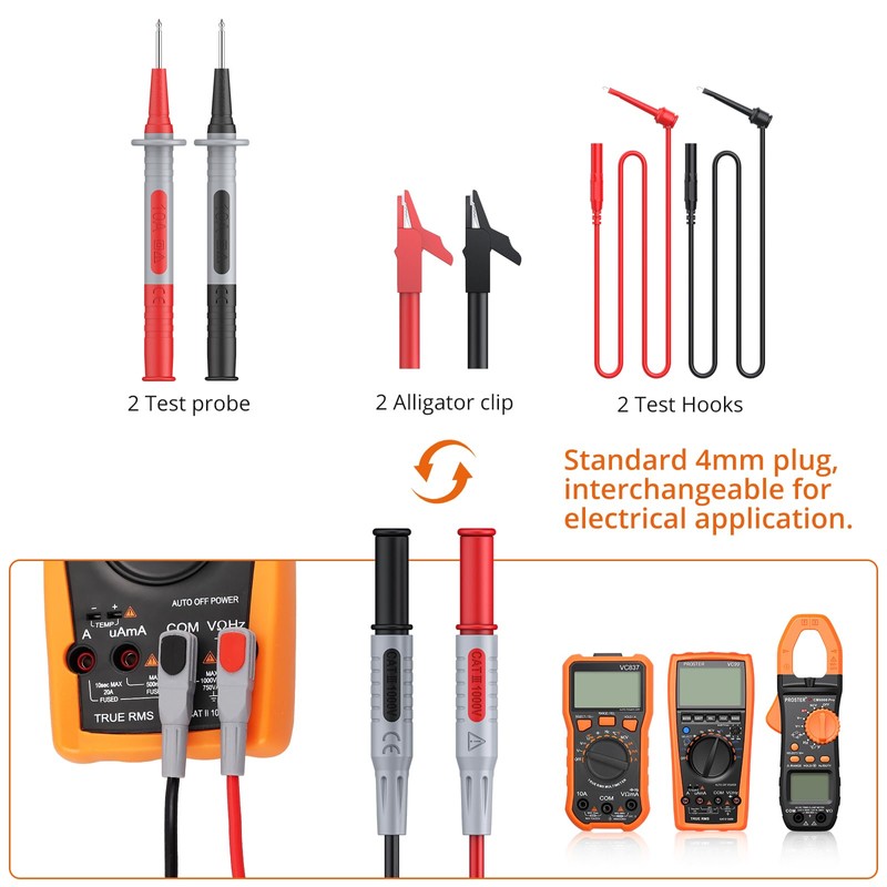 Proster Multimeter Leads Kit - 9 in 1 Test Leads