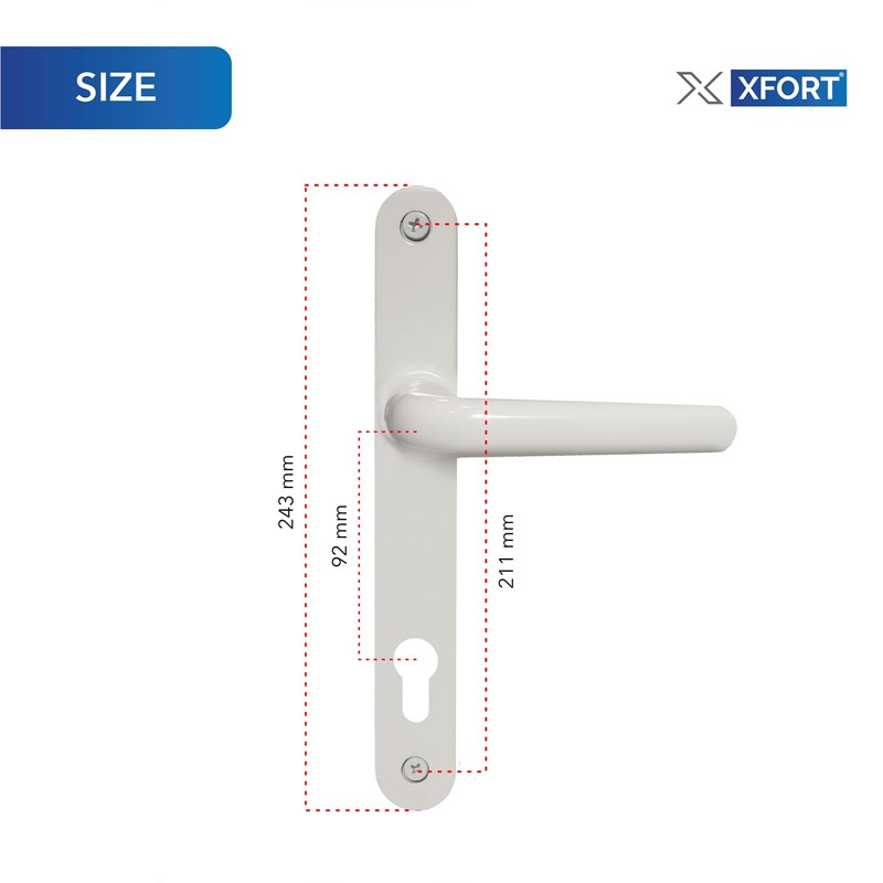 Schlosser Technik Ultra UPVC Door Handle Sprung 92PZ 210mm Screw