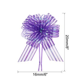 MECCANIXITY 5pcs 6 Inch Organza Large Pull Bow Metallic Gift Wrapping Bows Ribbon Chiffon Yarn Purple for Wedding Baskets Presents Christmas Valentine's Day