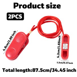 Gosknor 2pcs Treadmill Magnet Safety Key, 1.7x0.5 Inch Universal Magnetic Safety Switch Replacement Treadmill Emergency Stop Magnet for Most Running Machines (Flat Oval)