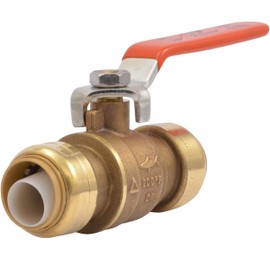 SharkBite 3/4 Inch Ball Valve, Push to Connect Brass Plumbing Fitting, Water Shut Off, PEX Pipe, Copper, CPVC, PE-RT and HDPE Pipe, 22185-0000LFA