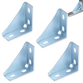 BIAXJUNY 90 Degree Gusseted Fitting for 1-5/8" Strut Channel,4 Hole Heavy Duty Steel Right Angle Connector Brackets for 1 /2" Bolt, 5 mm Thick ，Unistrut Hardware(4 Pack) ﻿