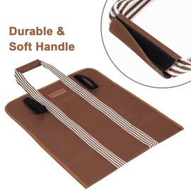 MYFIREPLACEDIRECT Lightweight Firewood Carrier, Wood Carrier for Firewood, Oxford Canvas Firewood Log Carrier Tote with Padded Handles and Closing Fastener - Brown