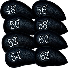 Greenie Golf Wedge Cover Iron Cover Head Cover Face Cover PU Leather Single Item Wedge Iron Golf GR-2301-02 (62 (Black) ))