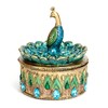 Bits and Pieces Peacock Jewelry Box for Women Small Keepsake
