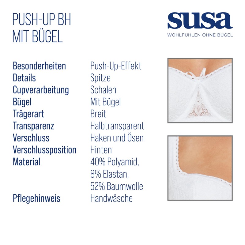 SUSA Women's Everyday Bra, White (003), 34B
