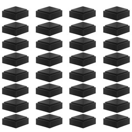2x2 Fence Post Black Plastic Caps for Metal, Plastic,Vinyl or Wood (Pack of 32)