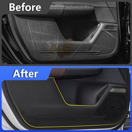 LUNQIN Car Door Anti Kick Pad for Honda CR-V CRV 2023 2024 2025 Hybrid Accessories Carbon Fiber Style Leather Sticker Door Sill Protector Cover Edge Guard Side Mat Interior Decoration Dirty Stickers