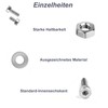 M2 Screws Set, Hexagonal Screws Nuts Set, Stainless Steel Cylinder