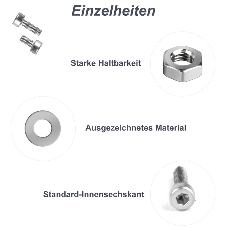 M2 Screws Set, Hexagonal Screws Nuts Set, Stainless Steel Cylinder